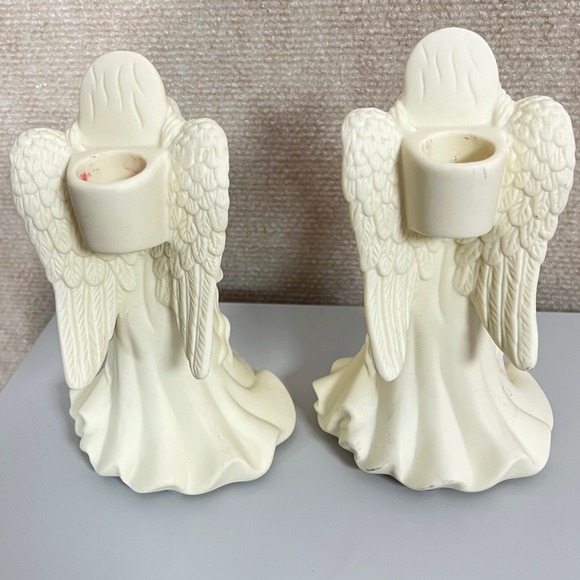 Angel Candle Holders Figurine Set Religious Decor Home Decoration - Picture 3 of 5